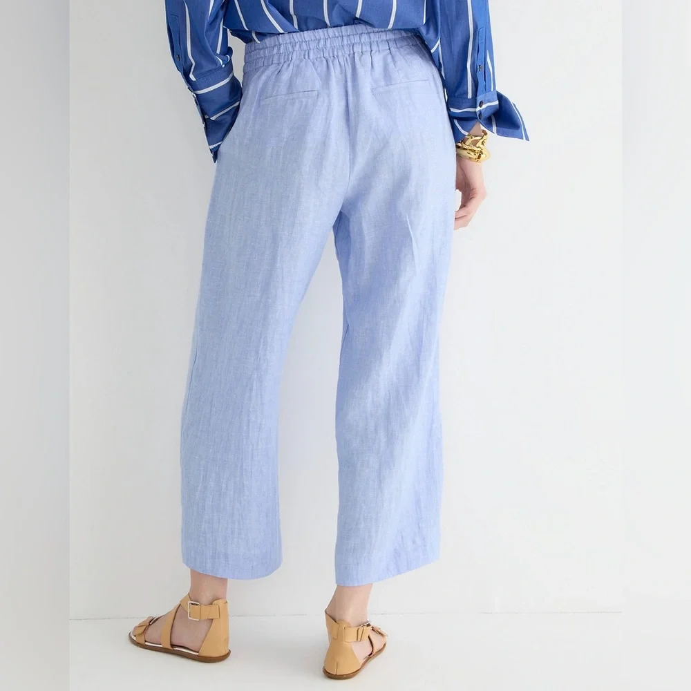 J.Crew Linen wide-leg seaside pant in linen BO810